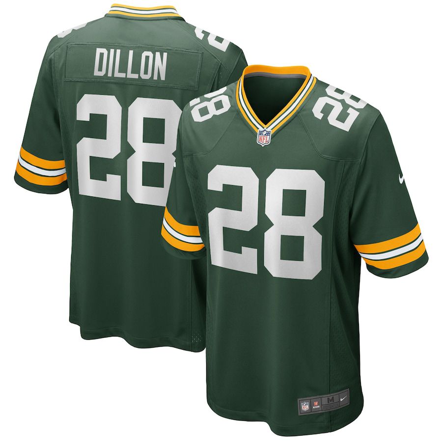Cheap Men Green Bay Packers 28 AJ Dillon Nike Green Game Player NFL Jersey